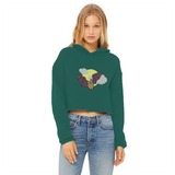 Bat Ladies Cropped Raw Edge Hoodie