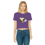 Bat Classic Women's Cropped Raw Edge T-Shirt