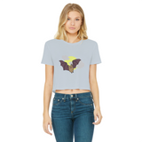 Bat Classic Women's Cropped Raw Edge T-Shirt