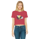Bat Classic Women's Cropped Raw Edge T-Shirt