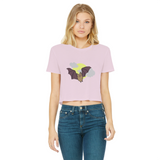 Bat Classic Women's Cropped Raw Edge T-Shirt