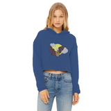 Bat Ladies Cropped Raw Edge Hoodie
