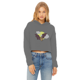 Bat Ladies Cropped Raw Edge Hoodie