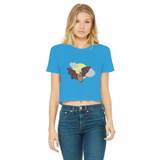 Bat Classic Women's Cropped Raw Edge T-Shirt