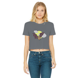 Bat Classic Women's Cropped Raw Edge T-Shirt