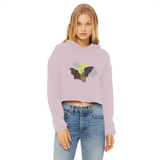 Bat Ladies Cropped Raw Edge Hoodie