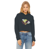 Bat Ladies Cropped Raw Edge Hoodie