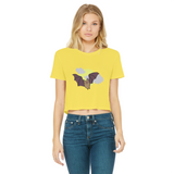 Bat Classic Women's Cropped Raw Edge T-Shirt