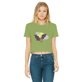 Bat Classic Women's Cropped Raw Edge T-Shirt