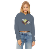 Bat Ladies Cropped Raw Edge Hoodie