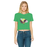 Bat Classic Women's Cropped Raw Edge T-Shirt