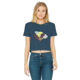 Bat Classic Women's Cropped Raw Edge T-Shirt
