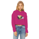 Bat Ladies Cropped Raw Edge Hoodie