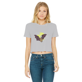 Bat Classic Women's Cropped Raw Edge T-Shirt