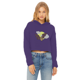Bat Ladies Cropped Raw Edge Hoodie