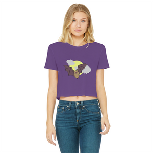 Bat Classic Women's Cropped Raw Edge T-Shirt