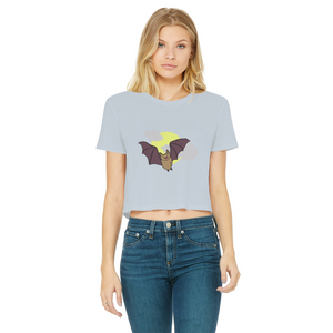 Bat Classic Women's Cropped Raw Edge T-Shirt