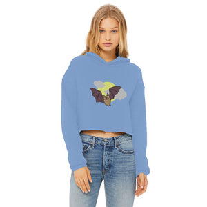 Bat Ladies Cropped Raw Edge Hoodie
