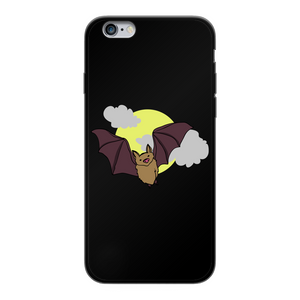 Bat Back Printed Black Soft Phone Case