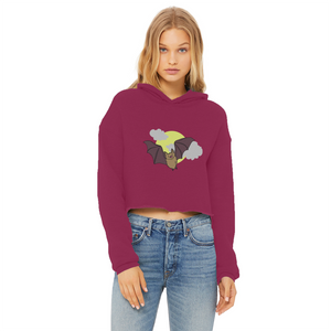 Bat Ladies Cropped Raw Edge Hoodie