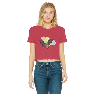 Bat Classic Women's Cropped Raw Edge T-Shirt