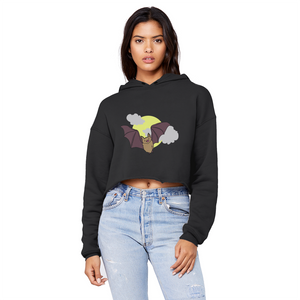 Bat Unisex Cropped Raw Edge Boyfriend Hoodie