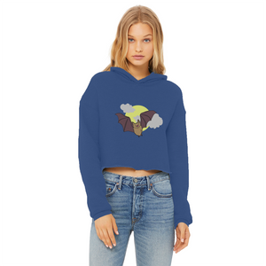 Bat Ladies Cropped Raw Edge Hoodie