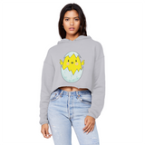 Easter Chicken Unisex Cropped Raw Edge Boyfriend Hoodie