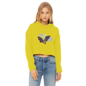 Bat Ladies Cropped Raw Edge Hoodie
