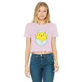 Easter Chicken Classic Women's Cropped Raw Edge T-Shirt