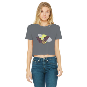 Bat Classic Women's Cropped Raw Edge T-Shirt