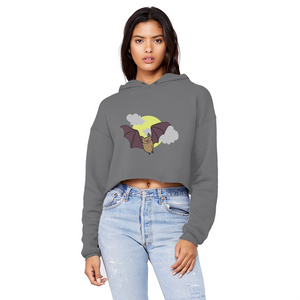 Bat Unisex Cropped Raw Edge Boyfriend Hoodie