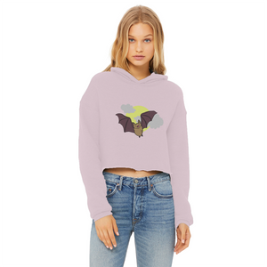 Bat Ladies Cropped Raw Edge Hoodie