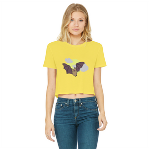 Bat Classic Women's Cropped Raw Edge T-Shirt