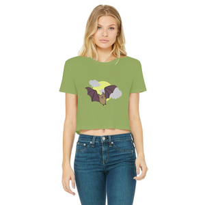 Bat Classic Women's Cropped Raw Edge T-Shirt