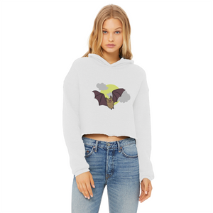 Bat Ladies Cropped Raw Edge Hoodie