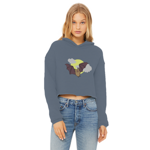 Bat Ladies Cropped Raw Edge Hoodie