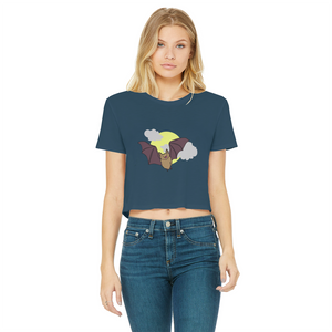 Bat Classic Women's Cropped Raw Edge T-Shirt