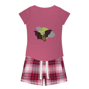 Bat Girls Sleepy Tee and Flannel Short