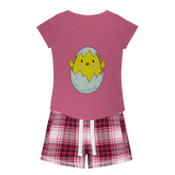 Easter Chicken Girls Sleepy Tee and Flannel Short