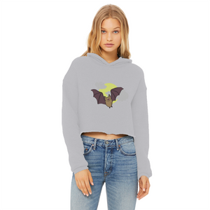 Bat Ladies Cropped Raw Edge Hoodie