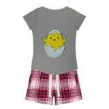 Easter Chicken Girls Sleepy Tee and Flannel Short