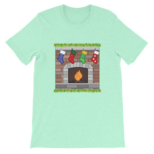 Christmas Fireplace - Short-Sleeve Unisex T-Shirt