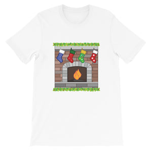 Christmas Fireplace - Short-Sleeve Unisex T-Shirt