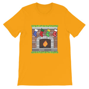 Christmas Fireplace - Short-Sleeve Unisex T-Shirt